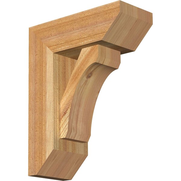 Ekena Millwork Legacy Slat Rough Sawn Bracket w/ Offset Brace, Western Red Cedar, 6"W x 14"D x 18"H BKT0604X14X18LEC06RWR - main